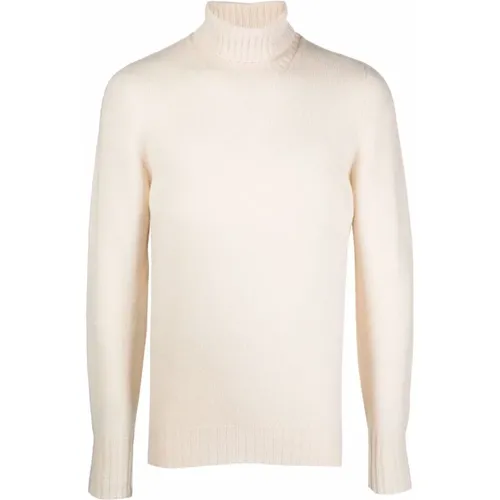 Turtlenecks, male, , Size: L Ribbed Knit Roll Neck Sweater - Drumohr - Modalova