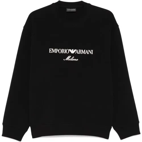 Sweatshirts, male, , Size: XL Crew Neck Long Sleeve Sweatshirt - Emporio Armani - Modalova