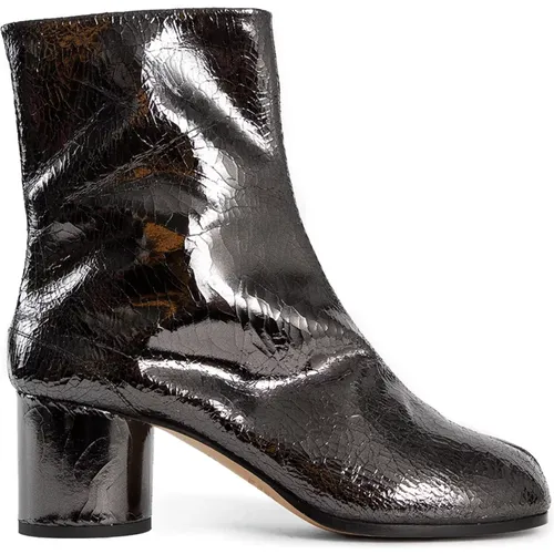 Mirror-effect Leather Ankle Boots , female, Sizes: 4 UK, 2 UK, 5 UK - Maison Margiela - Modalova