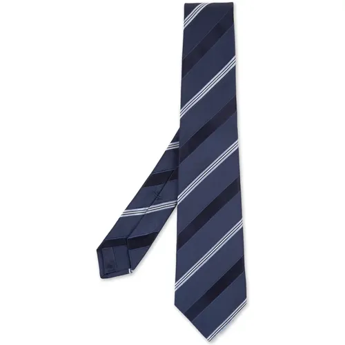 Ties, male, , Size: ONE SIZE Striped Silk Tie - Kiton - Modalova