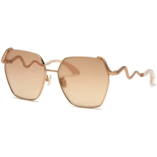 Copper Gold Brown Gradient Sunglasses , unisex, Sizes: 59 MM - Roberto Cavalli - Modalova