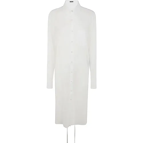 Weißes Langärmliges Shirt mit Drapierung , Damen, Größe: XS - Ann Demeulemeester - Modalova