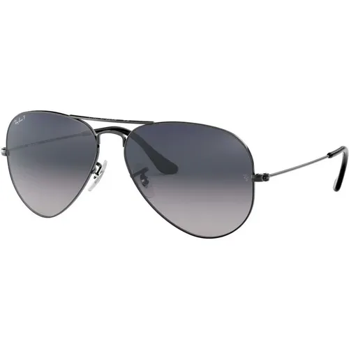Aviator Sunglasses in Gunmetal Polarized Blue/Grey , unisex, Sizes: 58 MM - Ray-Ban - Modalova