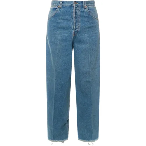 Wide Leg Jeans with Frayed Bottom , male, Sizes: W30, W34, W29, W31, W33 - Gucci - Modalova