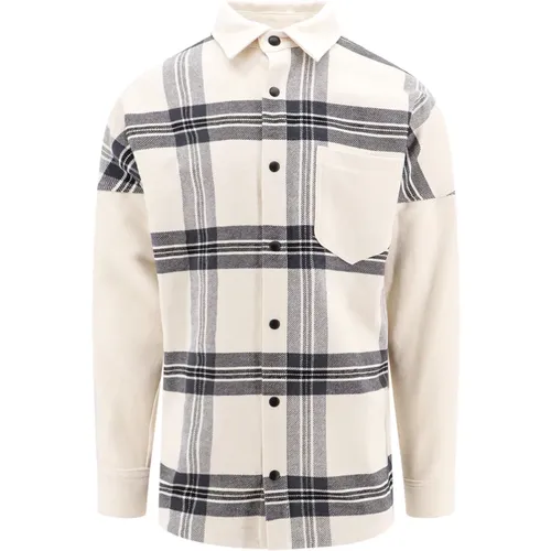 Snap Button Shirt with Maxi Print , male, Sizes: M, L - Palm Angels - Modalova