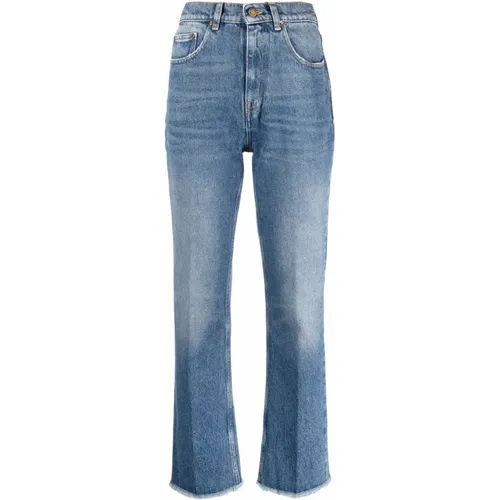 Faded Cropped Jeans with Stud Detailing , female, Sizes: W25, W26 - Golden Goose - Modalova