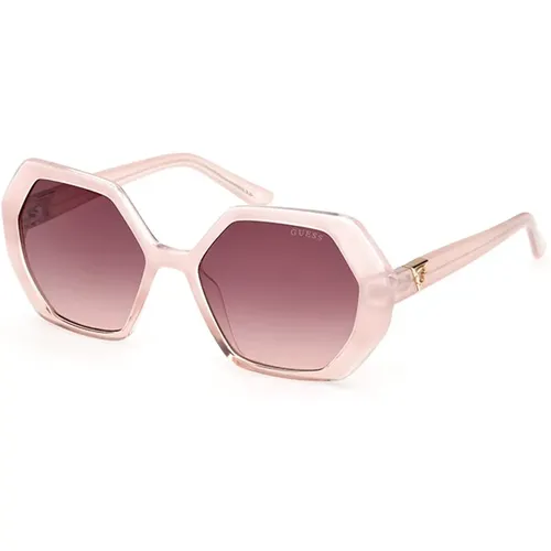 Stilvolle Sonnenbrille in und Burgund , Damen, Größe: 54 MM - Guess - Modalova