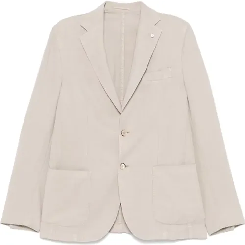 Blazers, male, , Size: L Jacket with Front Button Fastening - Luigi Bianchi Mantova - Modalova