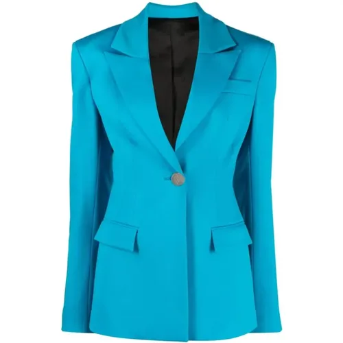 Blazers, female, , Size: M Capri- Single-Breasted Wool Blazer - The Attico - Modalova