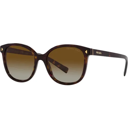 Schildpatt/braune Sonnenbrille , Damen, Größe: 53 MM - Prada - Modalova