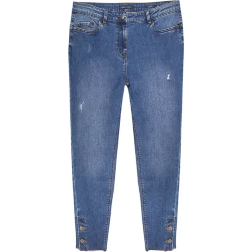 Skinny-Jeans mit Knöpfen und Rissen , Damen, Größe: 5XL - Fiorella Rubino - Modalova