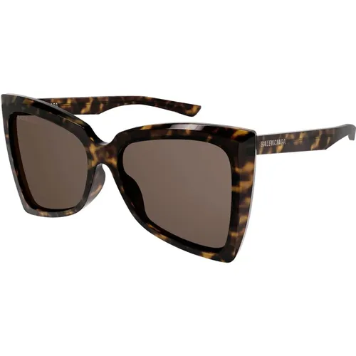 Dunkle Havana Sonnenbrille , Damen, Größe: 57 MM - Balenciaga - Modalova