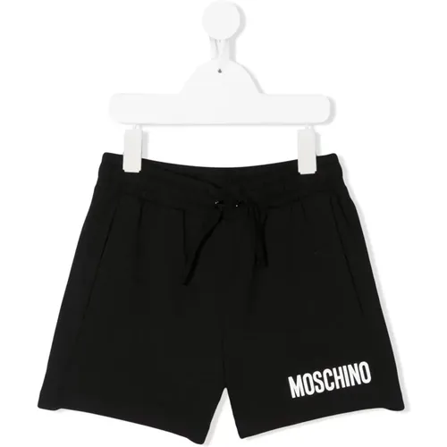 Schwarze Logo Print Track Shorts - Moschino - Modalova