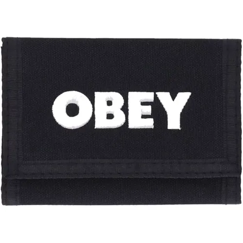 Wallets & Cardholders, male, , Size: ONE SIZE Bold Logo Trifold Wallet - Obey - Modalova