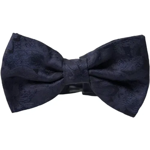 Bowties, male, , Size: ONE SIZE Silk Bow Tie - Adjustable Length - Dolce & Gabbana - Modalova