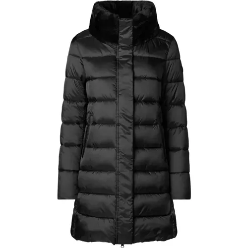 Quilted Down Jacket with Faux Fur , female, Sizes: M, L, 2XS, S - Save The Duck - Modalova