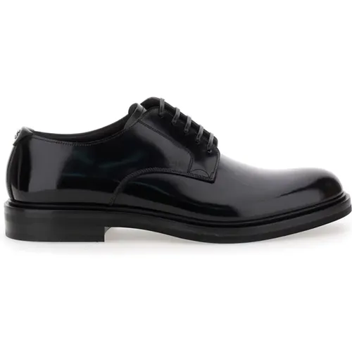 Schwarze flache Schuhe Altavilla Stringata , Herren, Größe: 41 EU - Dolce & Gabbana - Modalova