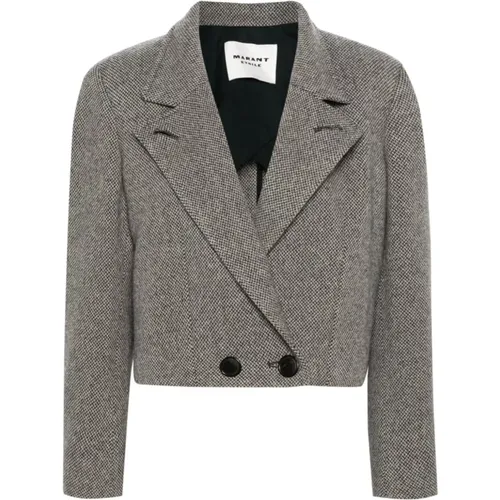 Double-breasted Cassidy Jacket Grey , female, Sizes: M, XS - Isabel Marant Étoile - Modalova