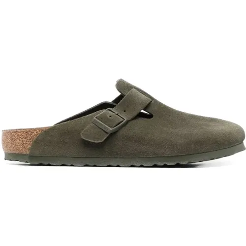 Mules, male, , Size: 7 US Suede Slip-On Slippers - Birkenstock - Modalova