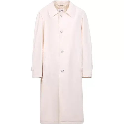 Single-Breasted Coats, female, , Size: XS Unique Single-Breasted Midi Coat - Maison Margiela - Modalova