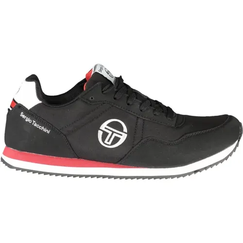 Sportliche Schnürschuhe Schwarz Besticktes Logo , Herren, Größe: 40 EU - Sergio Tacchini - Modalova