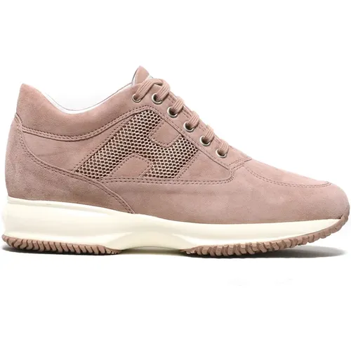 Interaktive Suede Rosa Sneakers , Damen, Größe: 35 EU - Hogan - Modalova