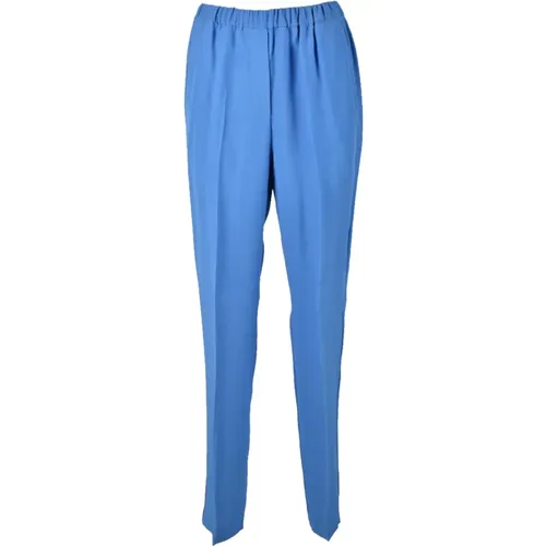 Slim-fit Trousers, female, , Size: M Elegant Viscose Acetate Pants - Mauro Grifoni - Modalova