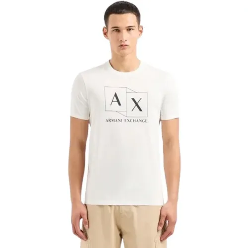 Herrenmode T-Shirt , Herren, Größe: M - Armani Exchange - Modalova