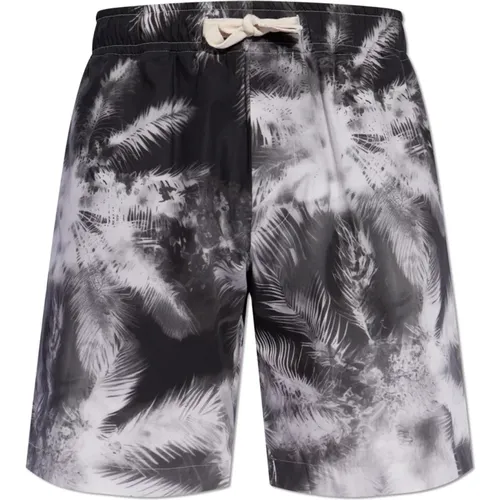 Casual Shorts, male, , Size: XL Cotton shorts with print - Palm Angels - Modalova