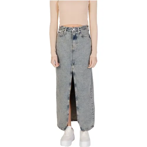 Long Split Maxi Skirt , female, Sizes: W29, W26, W27, W30, W28 - Calvin Klein Jeans - Modalova