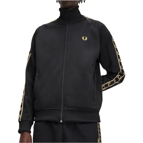 Zip-throughs, male, , Size: 2XL Contrast Ribbon Tracktop - Fred Perry - Modalova