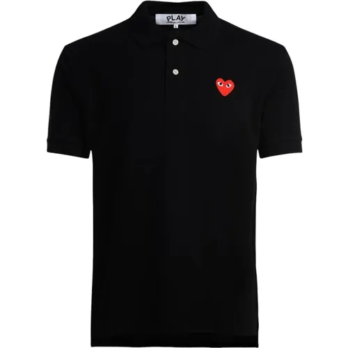 Polo Shirts, male, , Size: M Polo Shirt with Red Heart - Comme des Garçons Play - Modalova