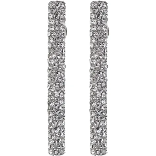 Cross-Bar Crystal Pendant Earrings , female, Sizes: ONE SIZE - alexander mcqueen - Modalova