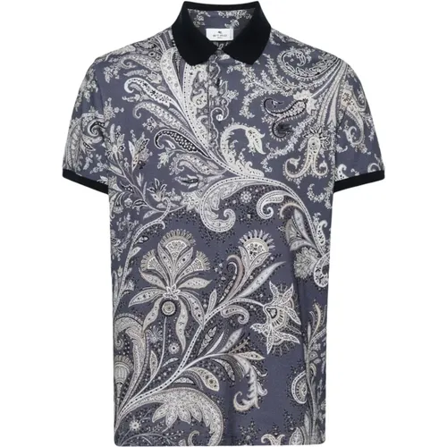 Paisley Print Polo Shirt in Grau - ETRO - Modalova
