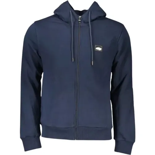 Blauer Kapuzen-Zipper , Herren, Größe: S - Cavalli Class - Modalova