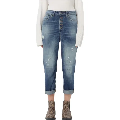 Denim Juwelenhose mit Distressed Stil , Damen, Größe: W27 - Dondup - Modalova