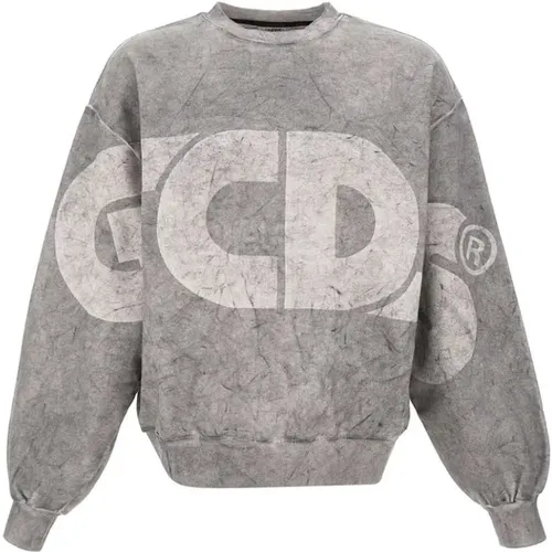 Sweatshirts, male, , Size: M Grey Crew Neck Sweatshirt - Gcds - Modalova