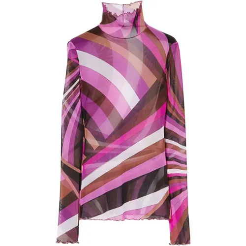 Fuchsia T-Shirts und Polos , Damen, Größe: XS - EMILIO PUCCI - Modalova