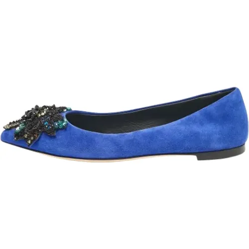 Pre-owned Flats, female, , Size: 6 US Pre-owned Suede flats - Giuseppe Zanotti Pre-owned - Modalova