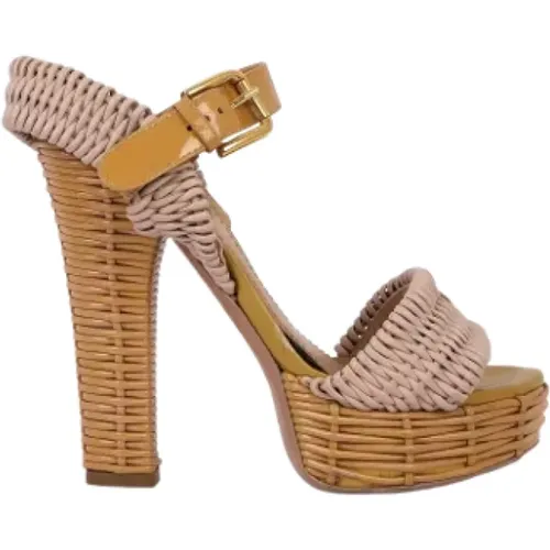Pre-owned Leather sandals , female, Sizes: 4 UK - Dolce & Gabbana Pre-owned - Modalova