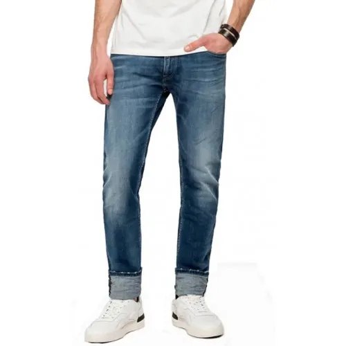 Skinny jeans with button and zip closure , male, Sizes: W28 L32 - Replay - Modalova