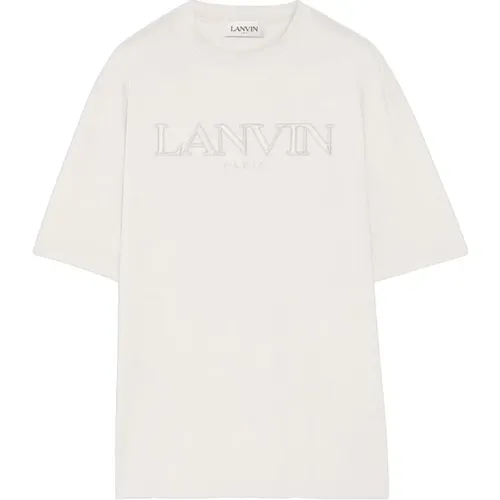 Classic Embroidered T-shirt , male, Sizes: S, M, L - Lanvin - Modalova