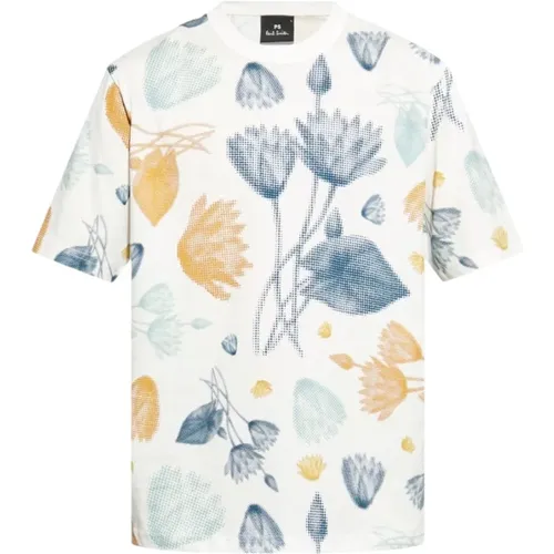 Blumenmuster Crew Neck T-shirt , Herren, Größe: L - Paul Smith - Modalova