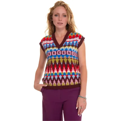 Patchwork Sleeveless Knitwear , female, Sizes: XS, L - Max Mara Weekend - Modalova