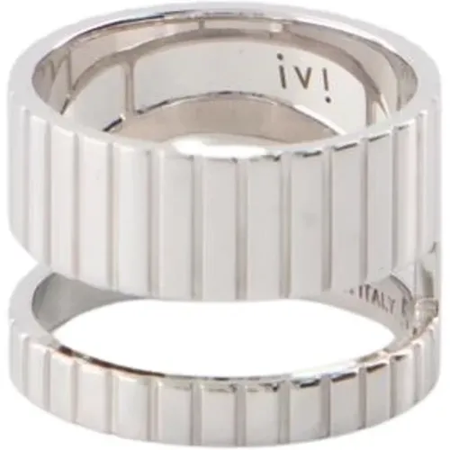 Rings, female, , Size: 49 MM Silver-Tone Rhodium Slot Ring Core - IVI - Modalova