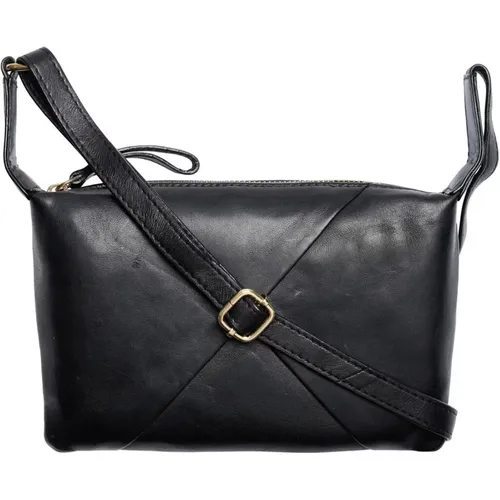 Elegant Leather Clutch with Gold Accents , female, Sizes: ONE SIZE - Btfcph - Modalova