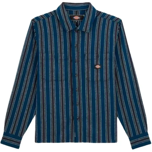 Casual Shirts, male, , Size: XL Striped Wool Blend Shirt - Dickies - Modalova