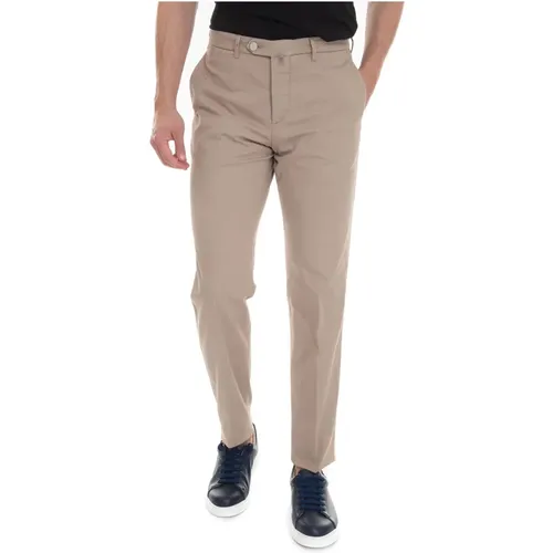 Chinos, male, , Size: W34 Chino Pants, Regular Fit, Button Closure - Kiton - Modalova