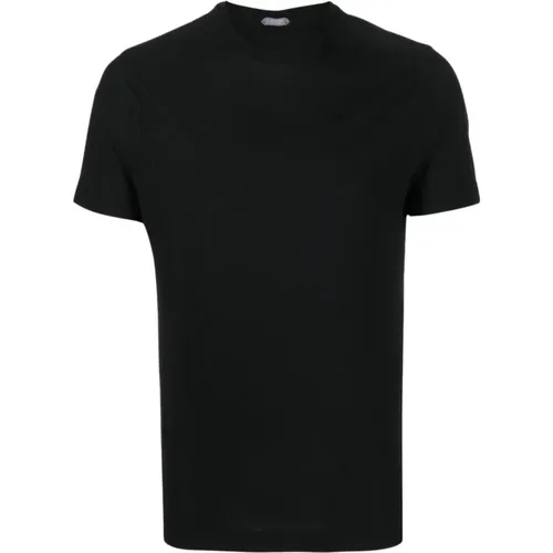 Schwarze T-Shirt und Polo Kollektion , Herren, Größe: 4XL - Zanone - Modalova