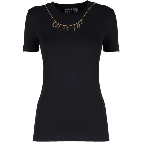 Schwarzes Couture Charms T-Shirt - Versace Jeans Couture - Modalova